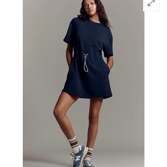 Varley Dresses & Skirts - VARLEY MAPLE SHORT-SLEEVE MINI DRESS navy medium Large